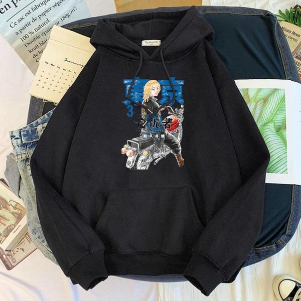 Sudaderas con capucha para hombre Anime Tokyo Revengers Manjiro Sano Impreso de manga larga para hombre Cuello redondo Suelto Tallas grandes Street Ladies Sudadera