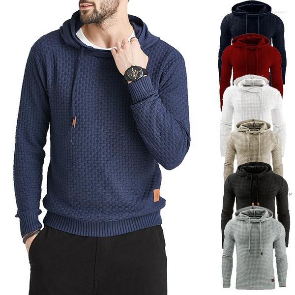 Sweats à capuche pour hommes Hommes Pull Fluffy Polaire Sweat-shirt chaud Couleur unie Plaine Casual Vintage Sweat à capuche Streetwear Sudaderas pour l'automne hiver