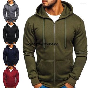 Men's Hoodies Men Pullover Hoodie Coat Sweatshirt Outwear Basic Zip Jacket Male Pure Color Sweatjacke