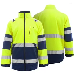 Heren Hoodies Heren Reflecterende Gestreepte Jas Hi Vis Hoodie Voor Zip Werkjas Veiligheid Winter Winddicht Hoge Zichtbaarheid Werkkleding Kleding