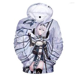 Sweats à capuche pour hommes Nouveauté créative pour hommes Jeunes Kawaii Femmes / Hommes Surdimensionné à capuche HOLOLIVE VTuber Shirogane Noel Print Fashion Fall Winer