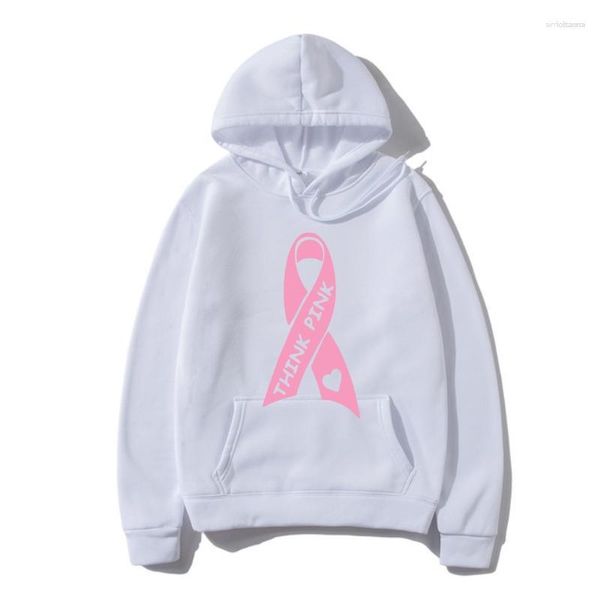 Sudaderas con capucha para hombre Hoodi TSDFC Think Pink Ribbon Baseball Sweatshir Breas Cancer Awareness Raglan Unisex Hombres Mujeres prendas de vestir exteriores