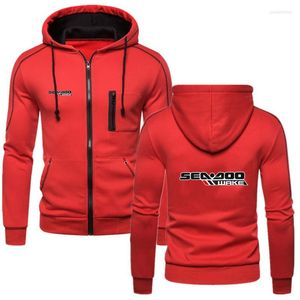 Sudaderas con capucha para hombre 2022 algodón Sea Doo Seadoo Moto Logo moda cómoda cremallera Fitness sólido estilo universitario Tops largo