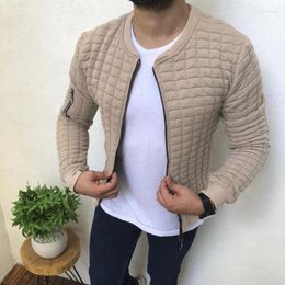 Heren Hoodies Men's Sweatshirts 2022 Zip-up hoodie Cardigan Casual Checked Arm Jacket Menround kraag voor man