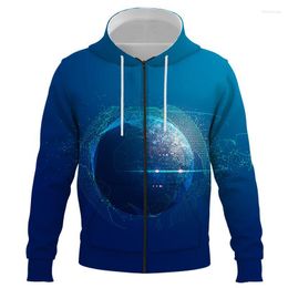 Heren Hoodies Heren sweatshirts AI Intelligent beeld Zipper Tops Lange mouw Hip Hop Fashion Man Hoodie Casual pullover mannen Kleding