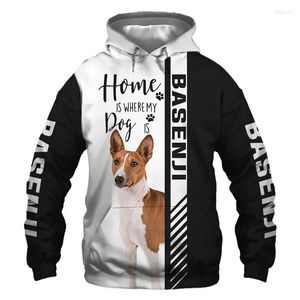 Heren Hoodies Heren Sweatshirts Animal Basenji Dog 3D Gedrukte jas mannen/vrouwen Harajuku Hoodie unisex Casual streetwear sweatshirt