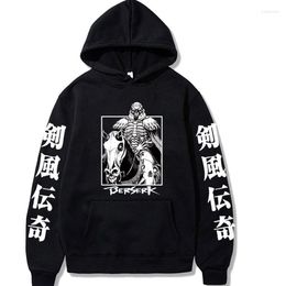 Sweats à capuche pour hommes Sweats pour hommes Anime Berserk Mannen Harajuku Manga Grafische Trui Tops Surdimensionné Hip Hop Mode Casual Unisexe