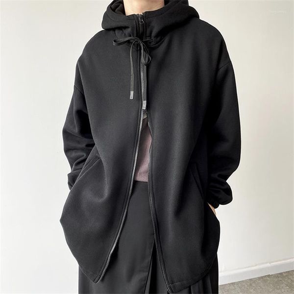 Sweats à capuche pour hommes Sweat-shirts pour hommes Automne et hiver Pull à capuche décontracté Tendance de la mode de la jeunesse coréenne Cardigan noir épais et ample