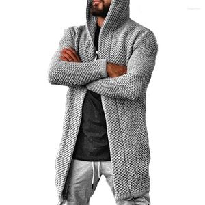 Sweats à capuche pour hommes Sweats pour hommes Automne Taille Hommes Léger Plus Printemps Veste Cardigan Mi-Longueur Chandails Pull Tricots À Capuche