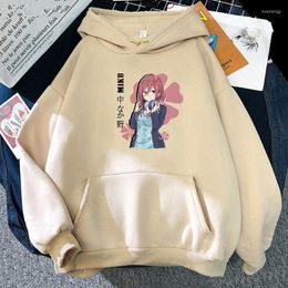 Heren Hoodies Heren sweatshirts Harajuku Anime De typische Quintuplets Nakano Miku grappige manga kawaii print mode winter