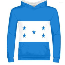 Heren Hoodies heren sweatshirts Honduras mannelijke jeugd op maat gemaakte naam nummer ritsshirt natie vlaggen land print po honduran