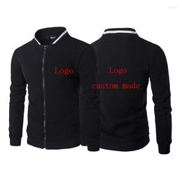 Heren hoodies heren sweatshirts logo aanpassing print lente herfst heren lange mouw jas sportkleding casual ritsje hoody man