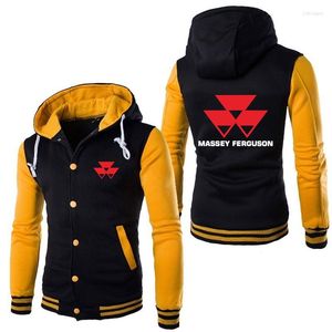 Heren Hoodies Men's Sweatshirts Massey Ferguson Logo Print Custom Made Splited Men Jacket Hoodie Casual Personality Pocket Baseball