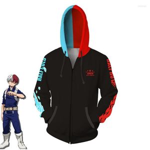 Sweats à capuche pour hommes Sweats pour hommes My Boku No Hero Academia Todoroki So Sweat à capuche Cosplay Veste Manteau Anime Pull à capuche