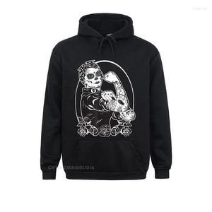 Sudaderas con capucha para hombre, sudaderas para hombre, camiseta feminista Rosie The Riveter Dia De Los Muertos, ropa informal de manga larga para hombre al por mayor