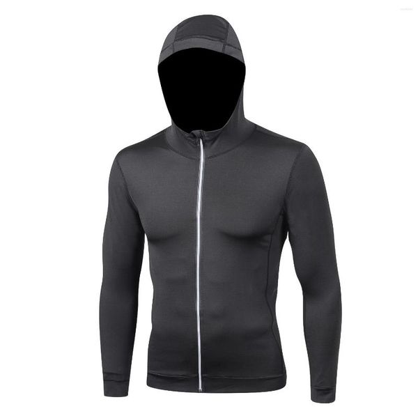 Hommes Hoodies Hommes Sports Fitness Vêtements Homme À Capuche Manteau Sport À Manches Longues Cardigan Collants Chemise D'entraînement Respirant Vêtements De Chasse