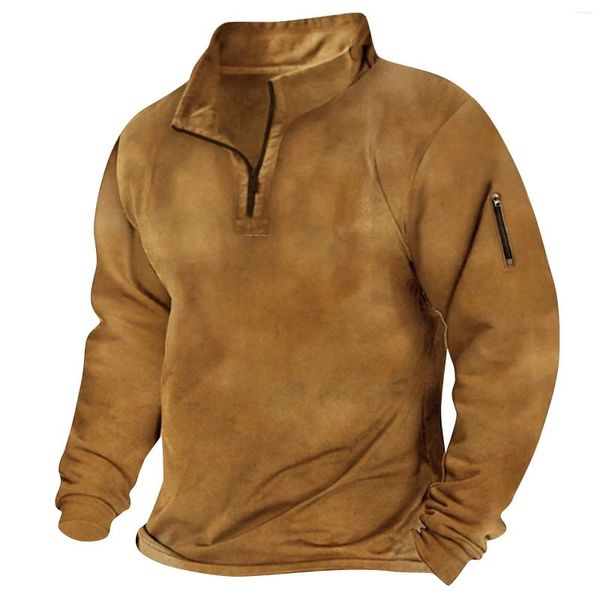 Sweats à capuche pour hommes Sweatshirts Sweats Sweat à sweats Sweat à sweat Couce à moitié zip à manches longues