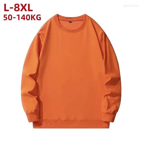 Sweats à capuche masculine Sweatshirts surdimensionnés 6xl 7xl 8xl Plus taille pleine longueur Pullovers de collier printemps