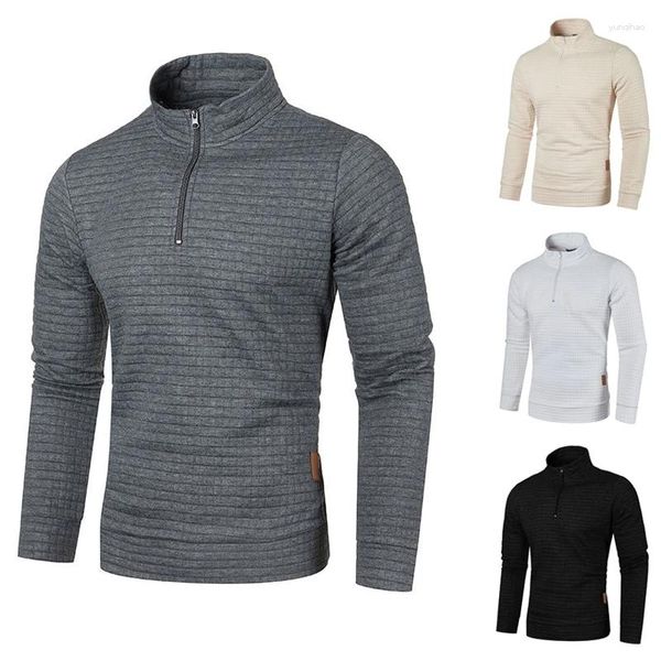 Sweats à capuche pour hommes Sweatshirts Spring Spring plus épaisseur Half Zipper pour mâle Sweatshir Sweatshir Turtleneck