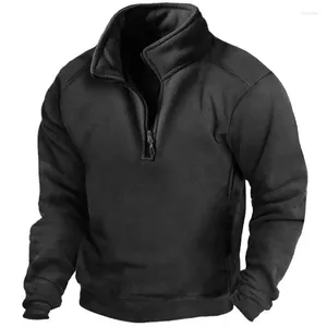 Sweat-shirt polaire extérieur tactique pour hommes Tactical Tactical Tactical Tente Tys chauds Tops Zipper Stand Pullover Lover Windprooter Mounds For Masher Hoodie