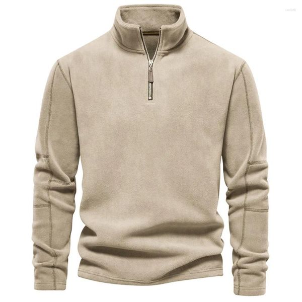 Sweat à capuche pour hommes, pull d'hiver en polaire, chaud, col montant, de haute qualité, vêtements d'extérieur d'automne décontractés, XXL