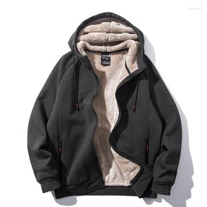 Hommes sweats à capuche hommes hiver survêtement solide décontracté à capuche chaud sweats épais polaire fermeture éclair outwear Cardigan chandails 247