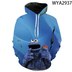 Sweat à capuche pour hommes, femmes, enfants, Cookie Monster Party, pull imprimé en 3D, Streetwear décontracté, veste pour garçons et filles