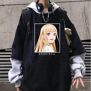 Heren Hoodies Mannen Vrouwen Mode Hoodie Anime My Dress Up Darling Kitagawa Marin Harajuku Lange Mouwen Oversized Pullover Streetwear Unisex