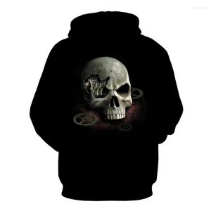 Herenhoodies Heren Dames Hoodie Sweatshirt Masker Mooie schedel 3D Print Sportkleding Gotische stijl Retro Hip Hop Zwart Slijtage