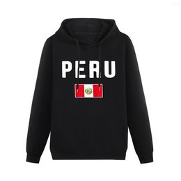 Heren Hoodies Mannen Vrouwen Peru Vlag Peruaanse Landkaart Hoodie Pullover Dikke Hip Hop Hooded Sweatshirt Katoen Unisex