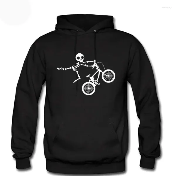 Sudaderas con capucha para hombres Hombres Mujeres Sudadera Esqueleto Alien BMX Ciclo Bicicleta Calle con capucha Cálido Fleece Sporting Trajes Sudadera con capucha