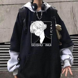 Heren Truien Mannen Vrouwen Tokyo Revengers Kurokawa Izana Trui Unisex Grafische Print Capuchon Hip Hop Manga Streetwear