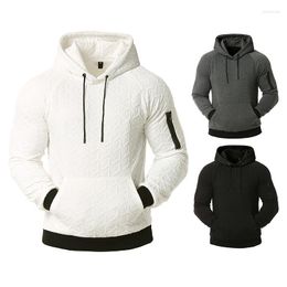 Heren Hoodies Heren Casual Sports Hapleed Sweatshirts Clip Silk Cotton Humanoid Design Coat Solid Jacquard Outerwear Mannelijke kleding Spring