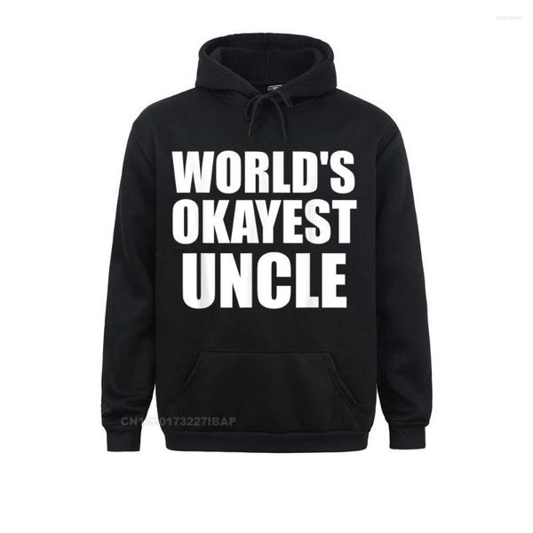 Sweats à capuche pour hommes Mens Funny World's Okayest Oncle TShirt pour hommes Great Long Sleeve Youth Sweats Party Hoods Summer