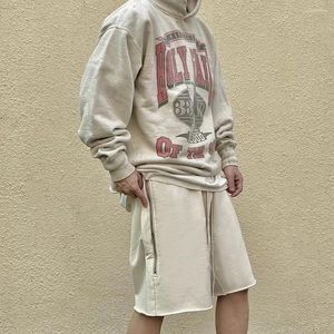 Herenhoodies Heren sweatshirt met capuchon Herfst- en wintermode Distressed Hole Gedrukte hoodie Amerikaanse straat Luie stijl Los casual