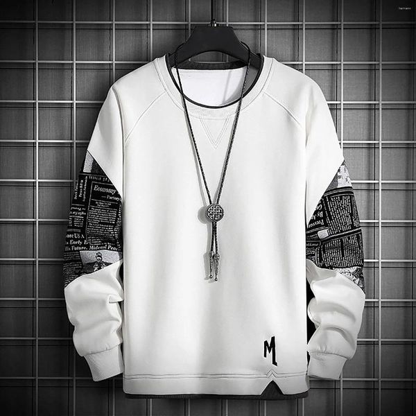 Sweats à capuche pour hommes Sweat à capuche pour hommes Automne Hiver Patchwork Crewneck Pull Sweatshirts Style coréen Harajuku Y2k Surdimensionné Lâche Chaud Survêtements