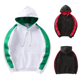 Heren Hoodies Heren Patchwork Hoodie Voor Mannen Capuchon Sweatshirt Man Sweatshirts Mannelijke Lente Herfst 2024 Raglanmouwen