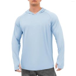Sweats à capuche pour hommes Couleur unie T-shirts à capuche décontractés à manches longues Sweat à capuche Été Sports de plein air T-shirt Chemises de randonnée Soleil