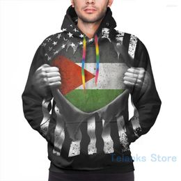 Herenhoodies heren sweatshirt voor vrouwen grappige Palestijnse Amerikaanse vlag usa palestina print casual hoodie streatwear