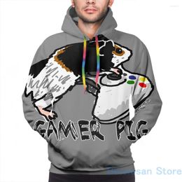 Sweats à capuche pour hommes sweat pour hommes pour femmes drôle cochon d'inde vidéo Gamer imprimer sweat à capuche décontracté Streatwear