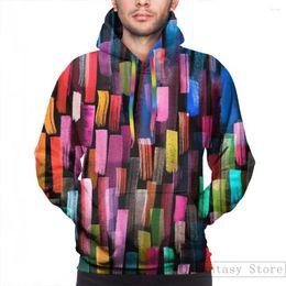 Sudaderas con capucha para hombre, sudadera para mujer, divertidas rayas multicolores con estampado de acuarela, sudadera informal con capucha Streatwear