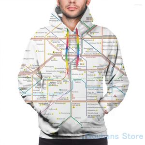 Sweats à capuche pour hommes Sweat-shirt pour homme pour femme Funny Berlin U-Bahn Map - Germany Print Casual Hoodie Streatwear