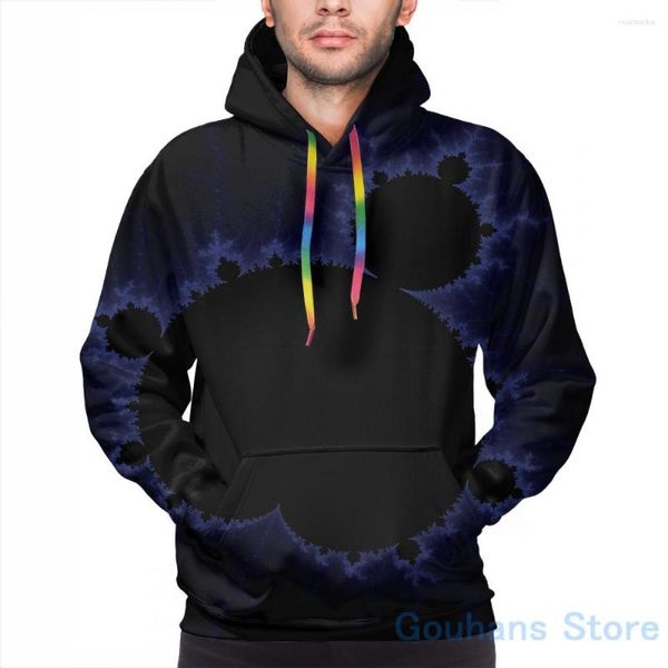 Sweats à capuche pour hommes sweat-shirt pour femmes drôle Fractal Light-bleu Mandelbrot imprimé sweat à capuche décontracté Streatwear