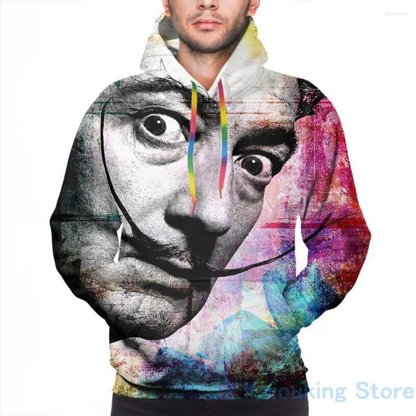 Sweats à capuche pour hommes Sweat pour hommes pour femmes Funny Salvador Dali Print Casual Hoodie Streatwear