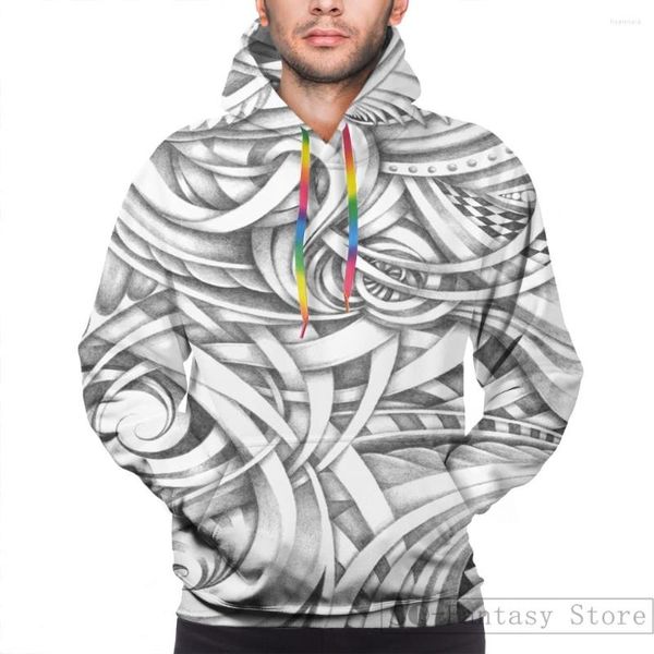 Sweats à capuche pour hommes Sweat-shirt pour femmes drôle Escher comme abstrait dessiné à la main gris graphite imprimé en profondeur sweat à capuche décontracté Streatwear