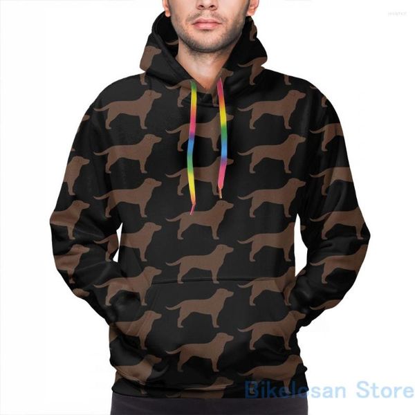 Sudaderas con capucha para hombre Sudadera para hombre para mujer Funny Chocolate Labrador Retriever Silhouette(s) Print Casual Hoodie Streatwear