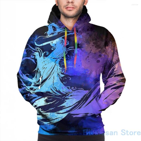 Sudaderas con capucha para hombre Sudadera para mujer Divertida Final Fantasy X Logo Print Casual Hoodie Streatwear