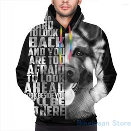 Heren Hoodies Heren Sweatshirt Voor Vrouwen Duitse Herder Citaat Tekst Print Casual Hoodie Streatwear