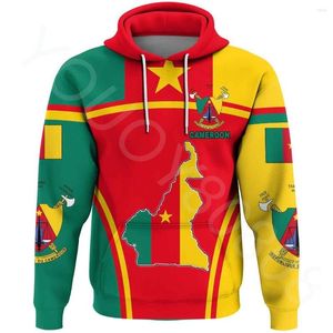 Sweats à capuche pour hommes sweats pour hommes imprimés en 3D vêtements africains cameroun événements drapeau sweat à capuche zippé rétro Harajuku vêtements de sport décontractés