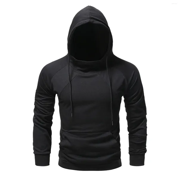 Sweats à capuche pour hommes Sweat-shirts et pantalons pour hommes Automne Hiver Pull Top Couleur unie Manches raglan Veste polaire à capuche décontractée avec sweat à capuche